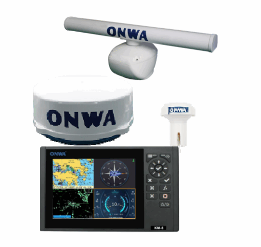 Onwa KM-8 8-Inch GPS Chartplotter MFD Complete Bundle – marine navigation equipment – Seanav Marine