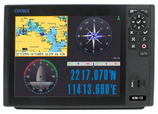 ONWA KM-12 12” Multi-Function GPS Chart Plotter Display – marine navigation equipment – Seanav Marine